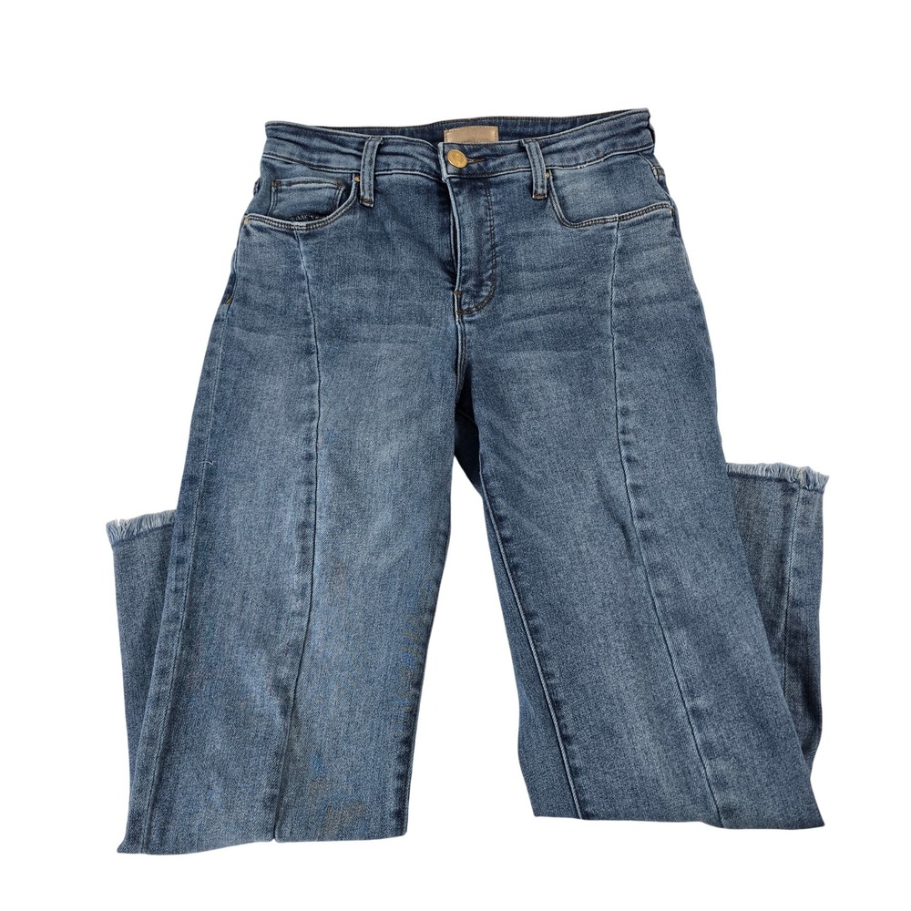 Kut from the Kloth Rachael Fab Ab Ankle Straight Leg Jeans Blue Front Seam Sz 4